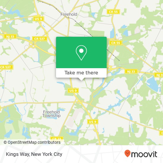 Mapa de Kings Way, Freehold, NJ 07728