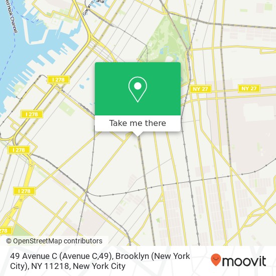 Mapa de 49 Avenue C (Avenue C,49), Brooklyn (New York City), NY 11218