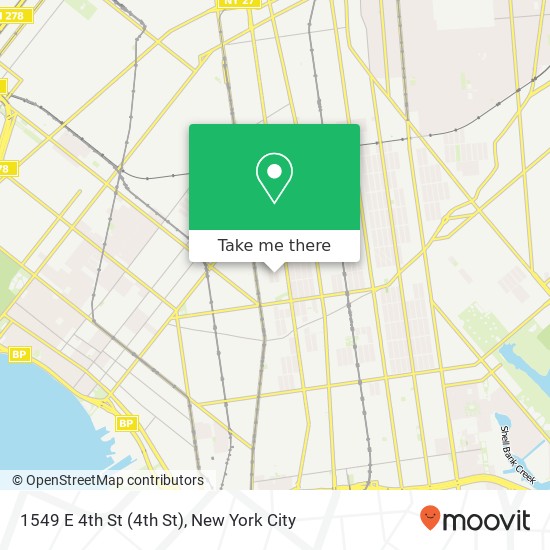 Mapa de 1549 E 4th St (4th St), Brooklyn, NY 11230