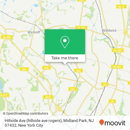 Hillside Ave (hillside ave rogers), Midland Park, NJ 07432 map