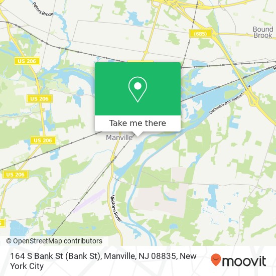 164 S Bank St (Bank St), Manville, NJ 08835 map