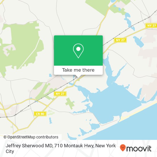 Mapa de Jeffrey Sherwood MD, 710 Montauk Hwy