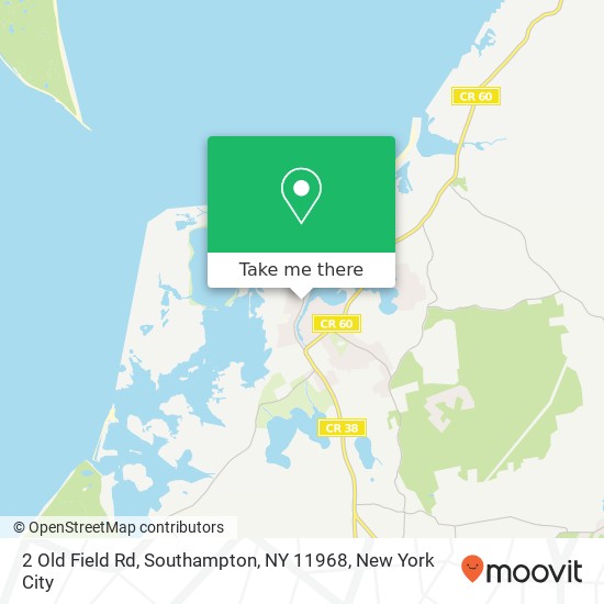 Mapa de 2 Old Field Rd, Southampton, NY 11968