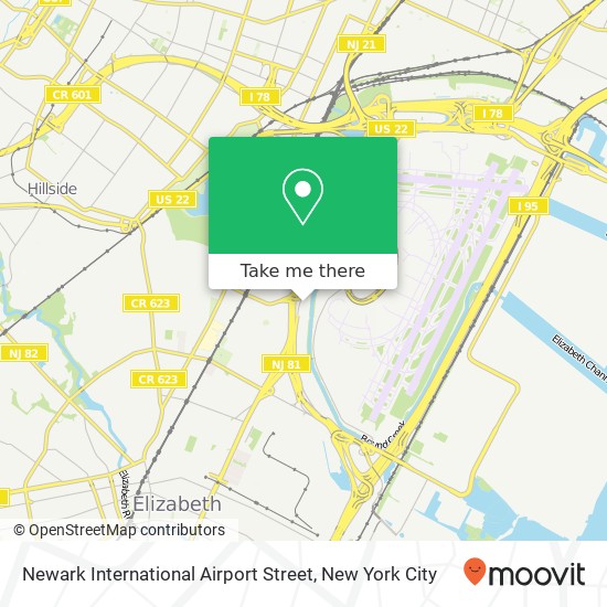 Mapa de Newark International Airport Street