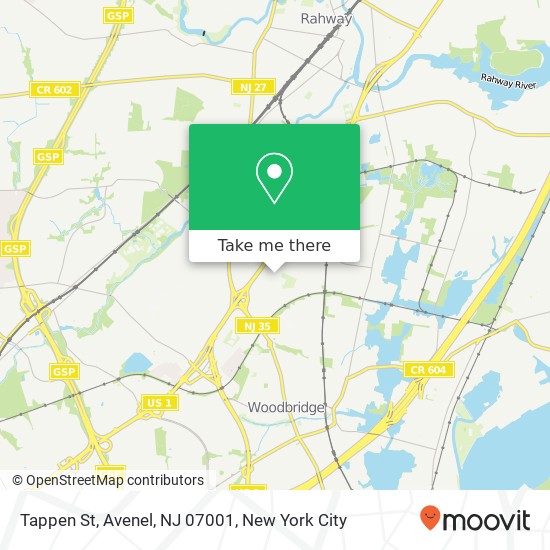 Mapa de Tappen St, Avenel, NJ 07001