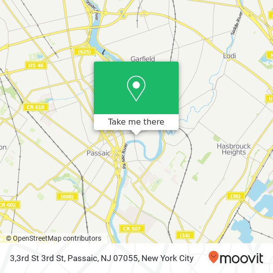 Mapa de 3,3rd St 3rd St, Passaic, NJ 07055