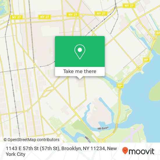 Mapa de 1143 E 57th St (57th St), Brooklyn, NY 11234