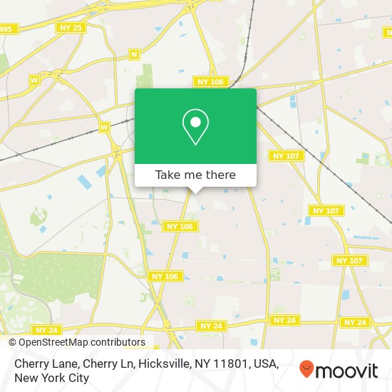 Mapa de Cherry Lane, Cherry Ln, Hicksville, NY 11801, USA