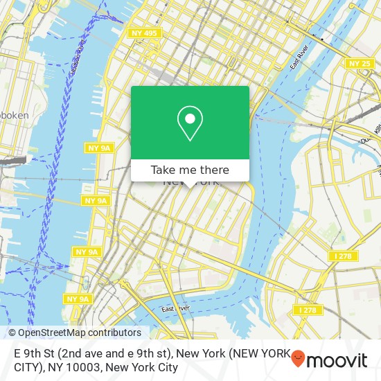 E 9th St (2nd ave and e 9th st), New York (NEW YORK CITY), NY 10003 map