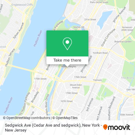Mapa de Sedgwick Ave (Cedar Ave and sedgwick)