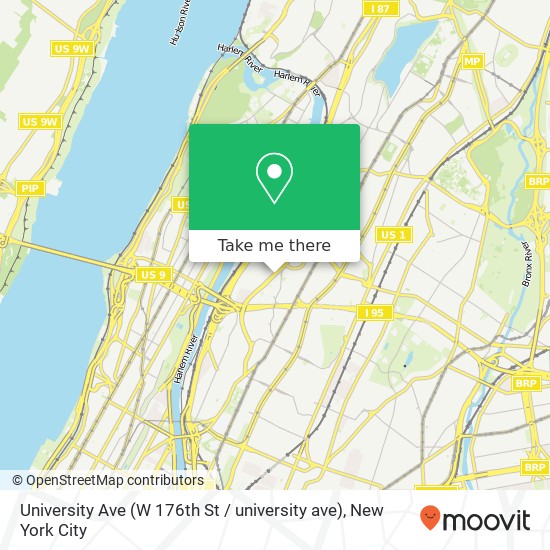 University Ave (W 176th St / university ave), Bronx, NY 10453 map