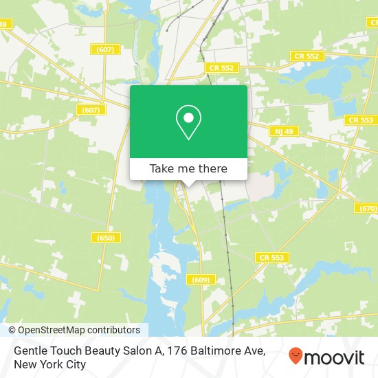 Mapa de Gentle Touch Beauty Salon A, 176 Baltimore Ave