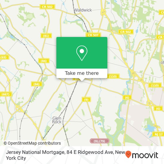 Jersey National Mortgage, 84 E Ridgewood Ave map