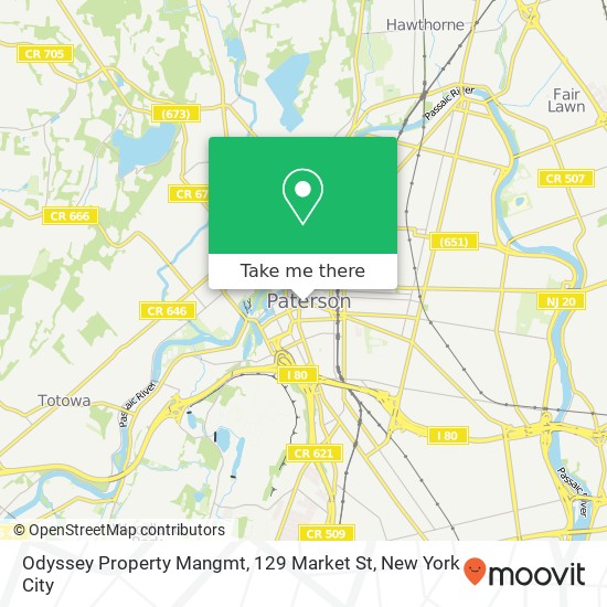Odyssey Property Mangmt, 129 Market St map