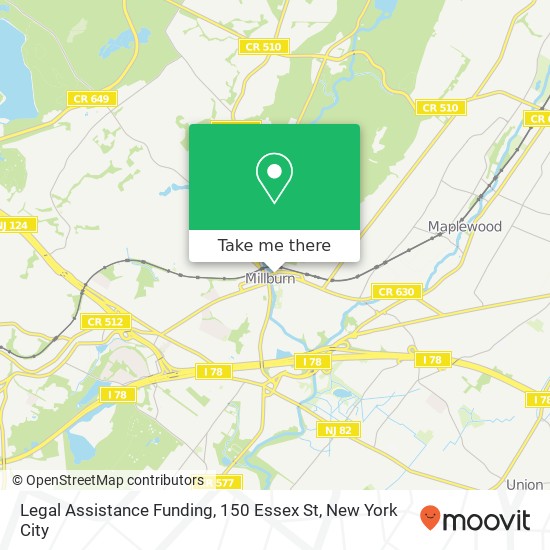 Mapa de Legal Assistance Funding, 150 Essex St