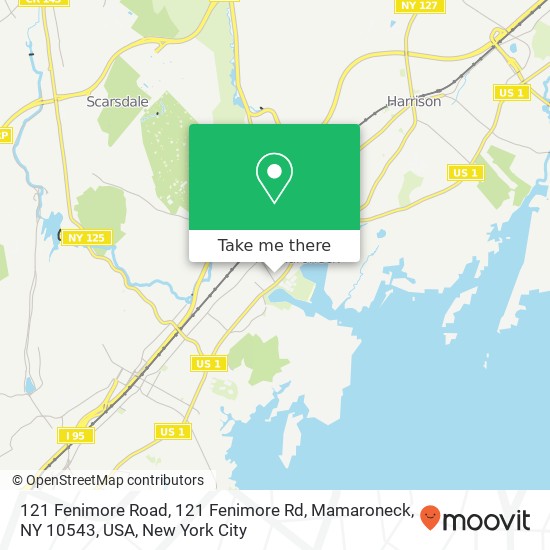 121 Fenimore Road, 121 Fenimore Rd, Mamaroneck, NY 10543, USA map