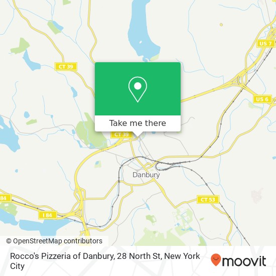 Mapa de Rocco's Pizzeria of Danbury, 28 North St