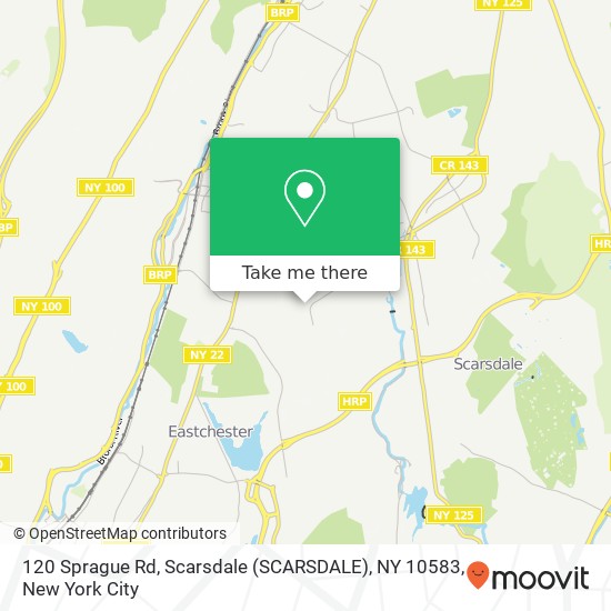 Mapa de 120 Sprague Rd, Scarsdale (SCARSDALE), NY 10583