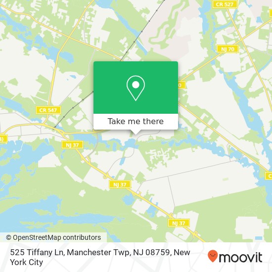 Mapa de 525 Tiffany Ln, Manchester Twp, NJ 08759