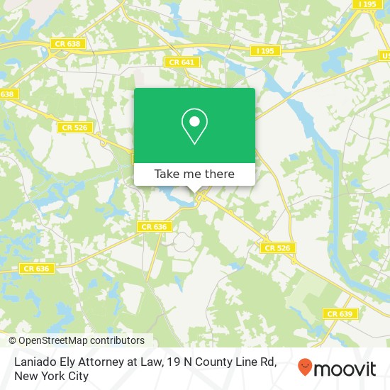 Mapa de Laniado Ely Attorney at Law, 19 N County Line Rd