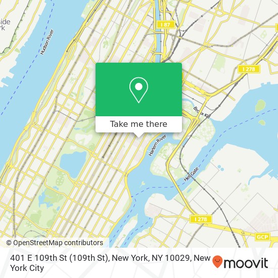 401 E 109th St (109th St), New York, NY 10029 map