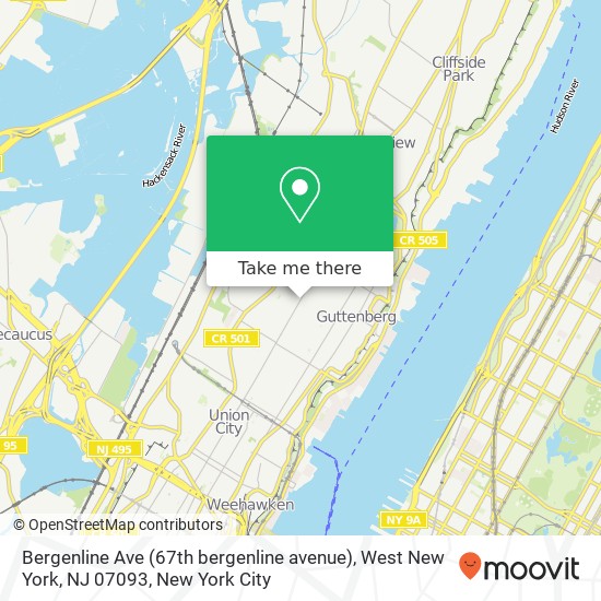 Bergenline Ave (67th bergenline avenue), West New York, NJ 07093 map