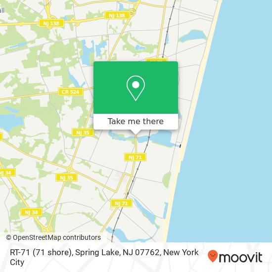 Mapa de RT-71 (71 shore), Spring Lake, NJ 07762