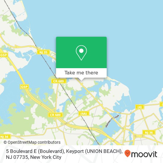 5 Boulevard E (Boulevard), Keyport (UNION BEACH), NJ 07735 map