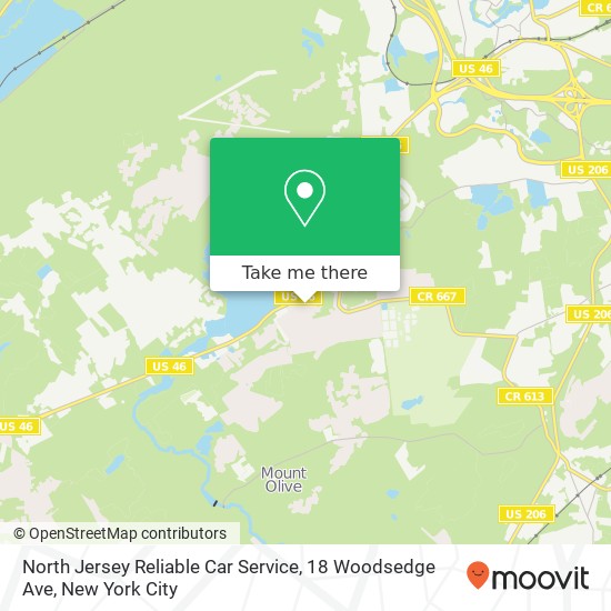 Mapa de North Jersey Reliable Car Service, 18 Woodsedge Ave
