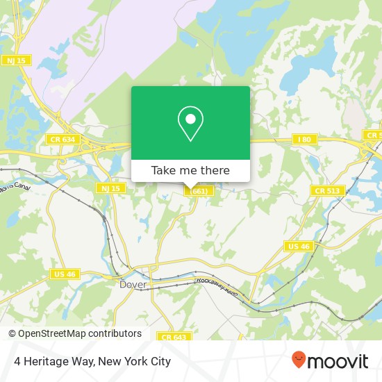 Mapa de 4 Heritage Way, Rockaway, NJ 07866