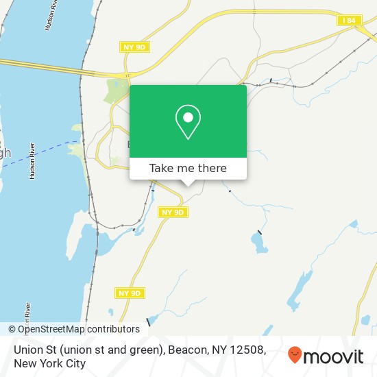 Mapa de Union St (union st and green), Beacon, NY 12508