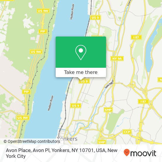 Mapa de Avon Place, Avon Pl, Yonkers, NY 10701, USA