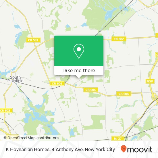 K Hovnanian Homes, 4 Anthony Ave map