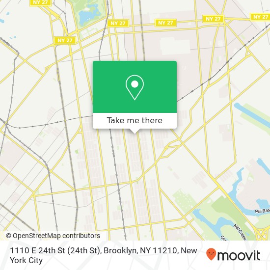 1110 E 24th St (24th St), Brooklyn, NY 11210 map