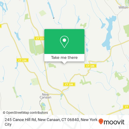 Mapa de 245 Canoe Hill Rd, New Canaan, CT 06840