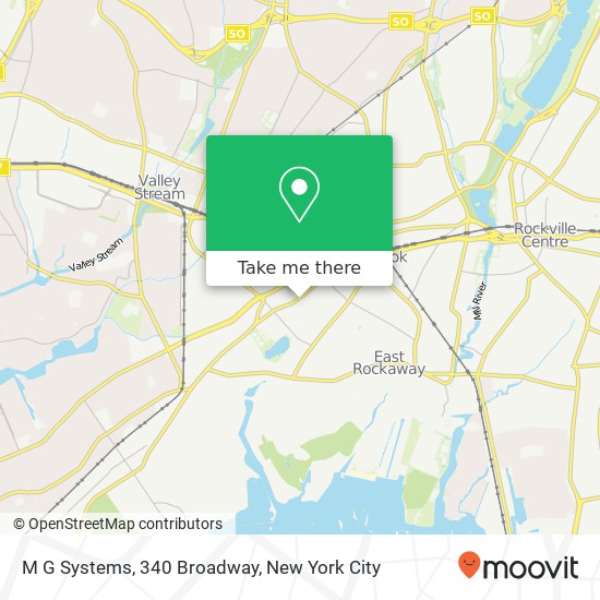M G Systems, 340 Broadway map
