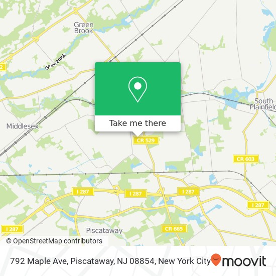 Mapa de 792 Maple Ave, Piscataway, NJ 08854