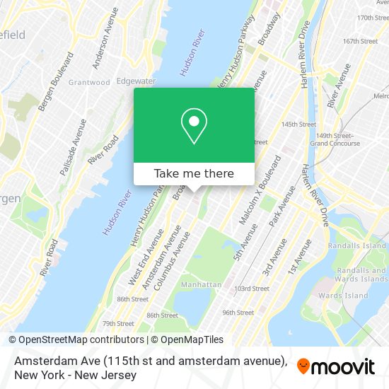 Amsterdam Ave (115th st and amsterdam avenue) map