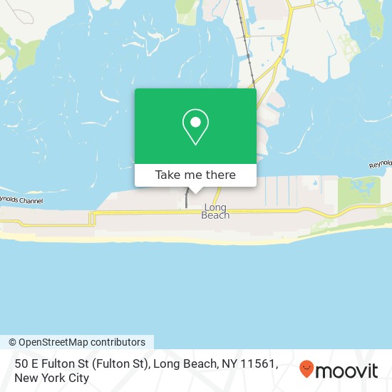 Mapa de 50 E Fulton St (Fulton St), Long Beach, NY 11561