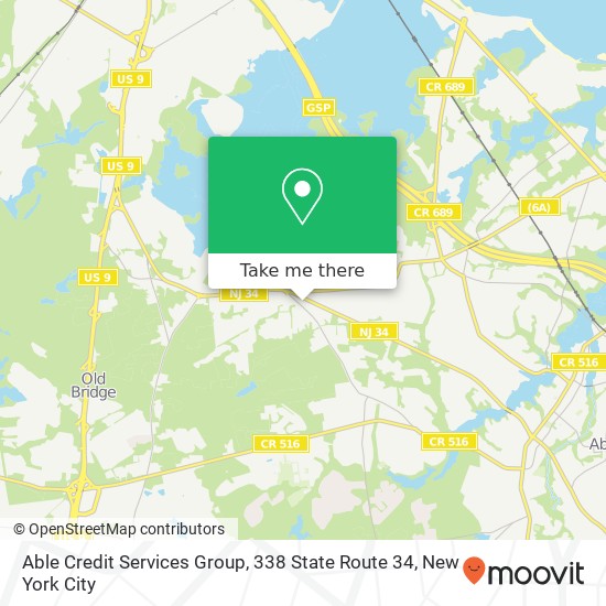 Mapa de Able Credit Services Group, 338 State Route 34