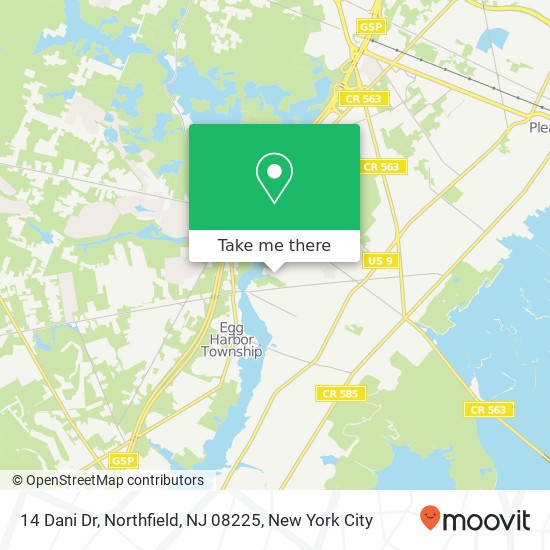 Mapa de 14 Dani Dr, Northfield, NJ 08225