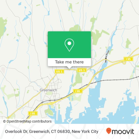 Mapa de Overlook Dr, Greenwich, CT 06830