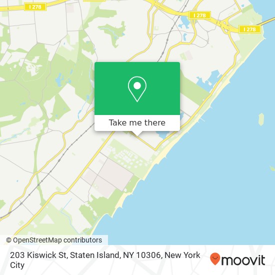 Mapa de 203 Kiswick St, Staten Island, NY 10306
