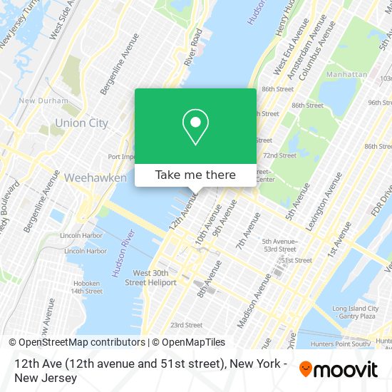 Mapa de 12th Ave (12th avenue and 51st street)