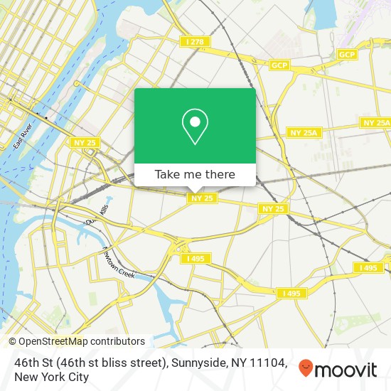 Mapa de 46th St (46th st bliss street), Sunnyside, NY 11104