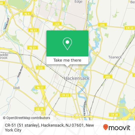 Mapa de CR-51 (51 stanley), Hackensack, NJ 07601