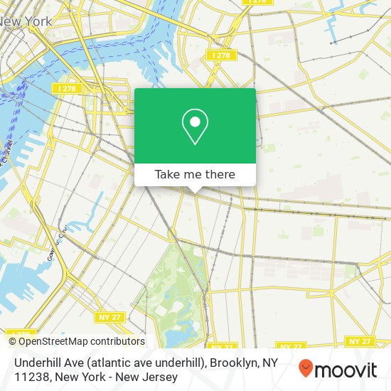 Mapa de Underhill Ave (atlantic ave underhill), Brooklyn, NY 11238