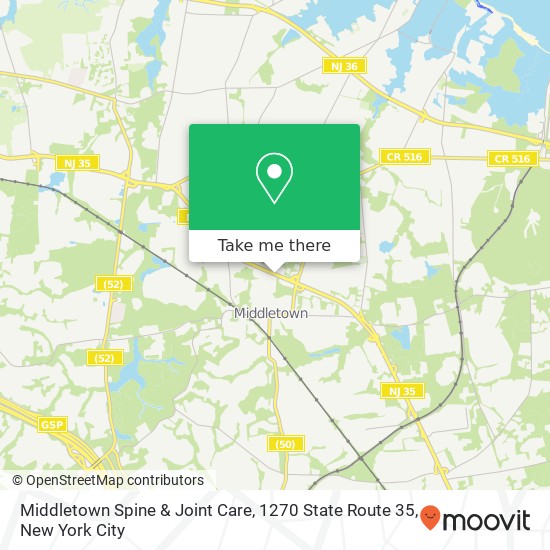 Mapa de Middletown Spine & Joint Care, 1270 State Route 35