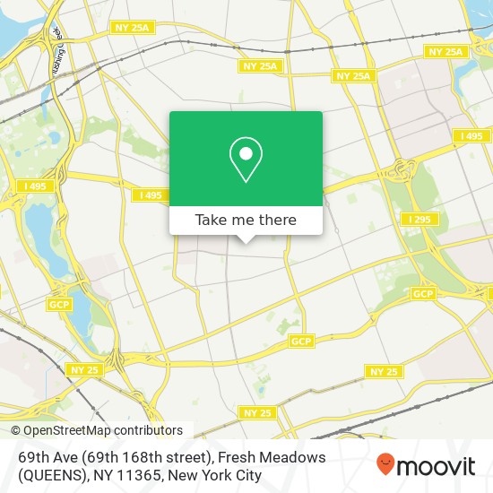 69th Ave (69th 168th street), Fresh Meadows (QUEENS), NY 11365 map