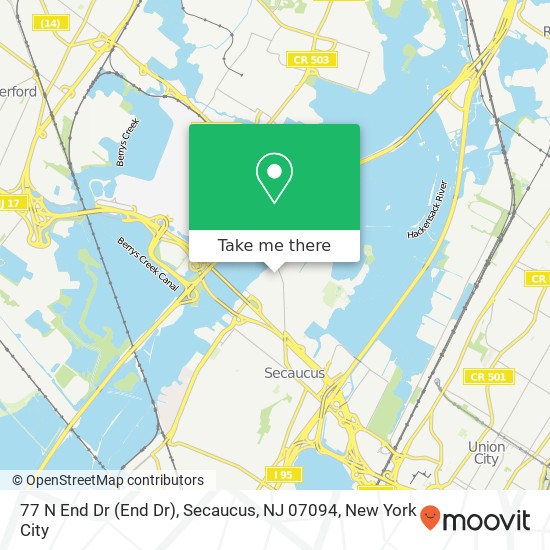 Mapa de 77 N End Dr (End Dr), Secaucus, NJ 07094